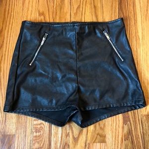 Faux leather high waisted shorts Size 10